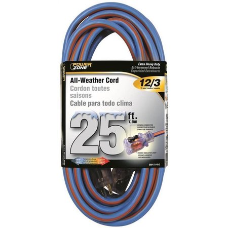 POWERZONE Cord Ext 12/3X25Ft Blu/Org Stp ORC530825